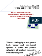 An Act Providing For The Establishment and Maintenance of An Integrated System of Education