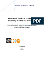 UNFPA Standard Form of Agreement for Procurement of Supplies