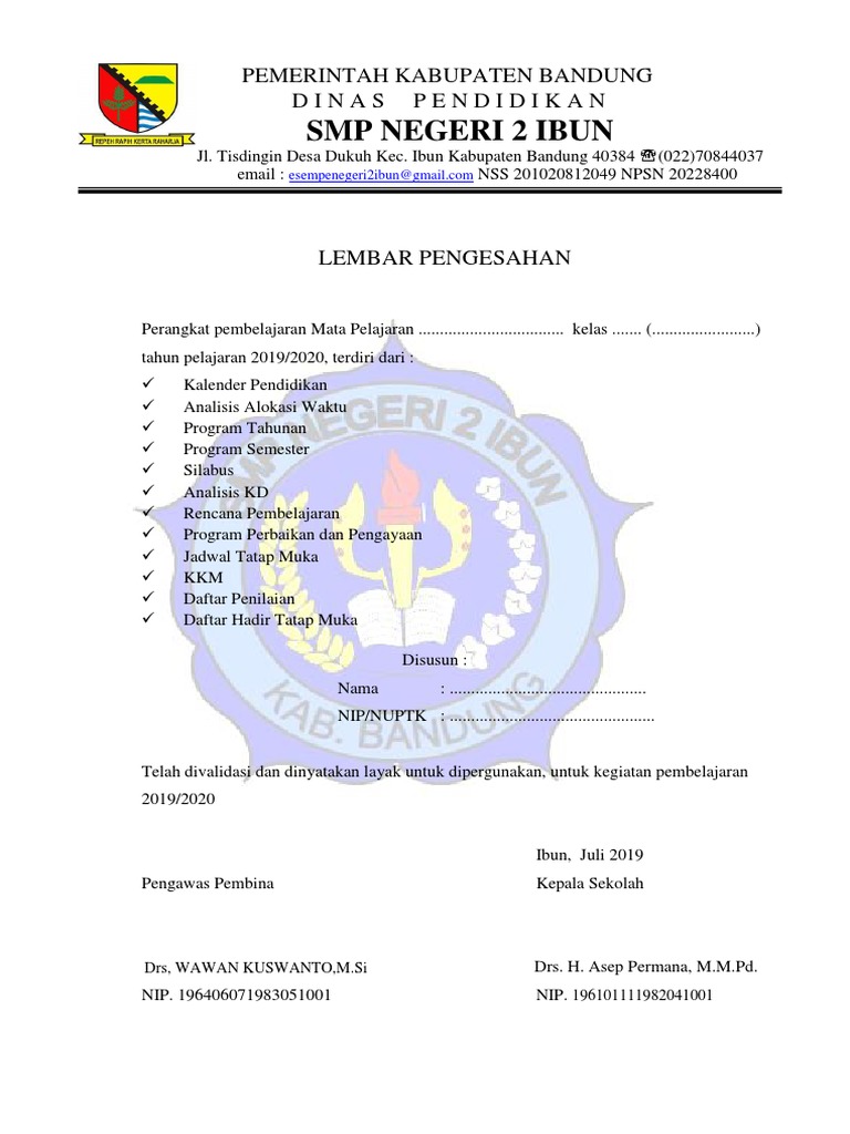 Lembar Pengesahan Pembelajaran SMP | PDF | Karier & Perkembangan | Bisnis