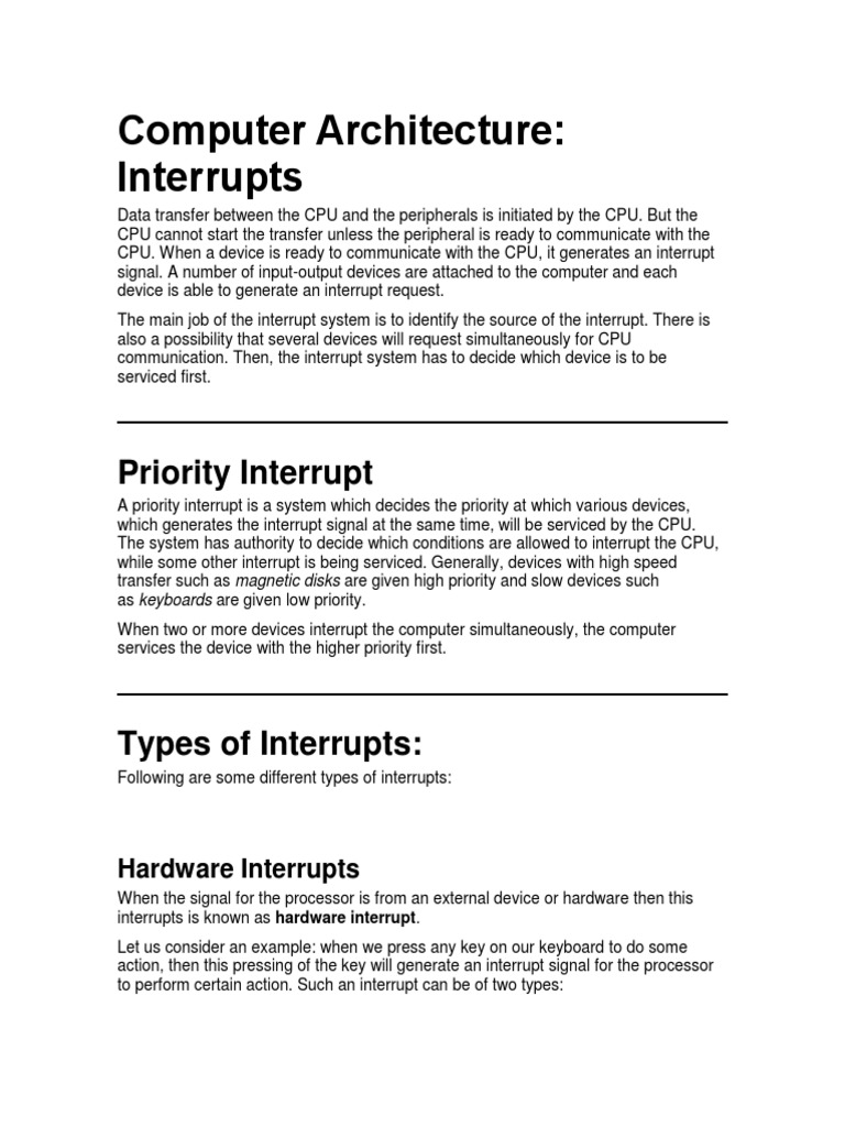 Computer Architecture: Interrupts: Priority Interrupt | PDF | Central ...