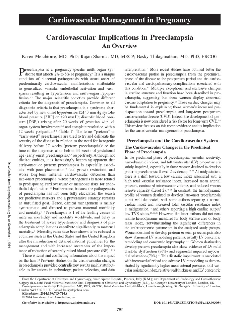 Cardiovascular Management in Pregnancy | PDF | Blood Pressure ...