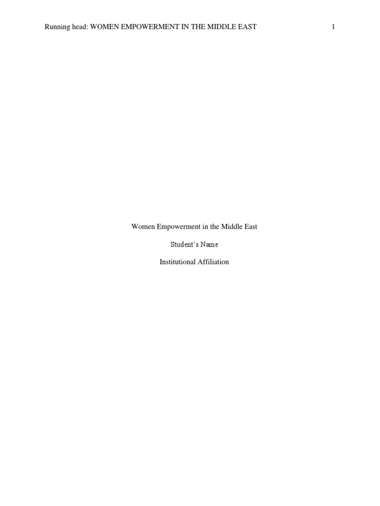 Women Empowerment Challenges in the Middle East | PDF | Empowerment ...