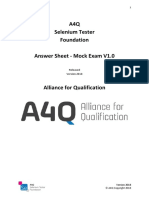 A4Q Selenium Tester Foundation Mock Exam V1-0 AnswerSheet