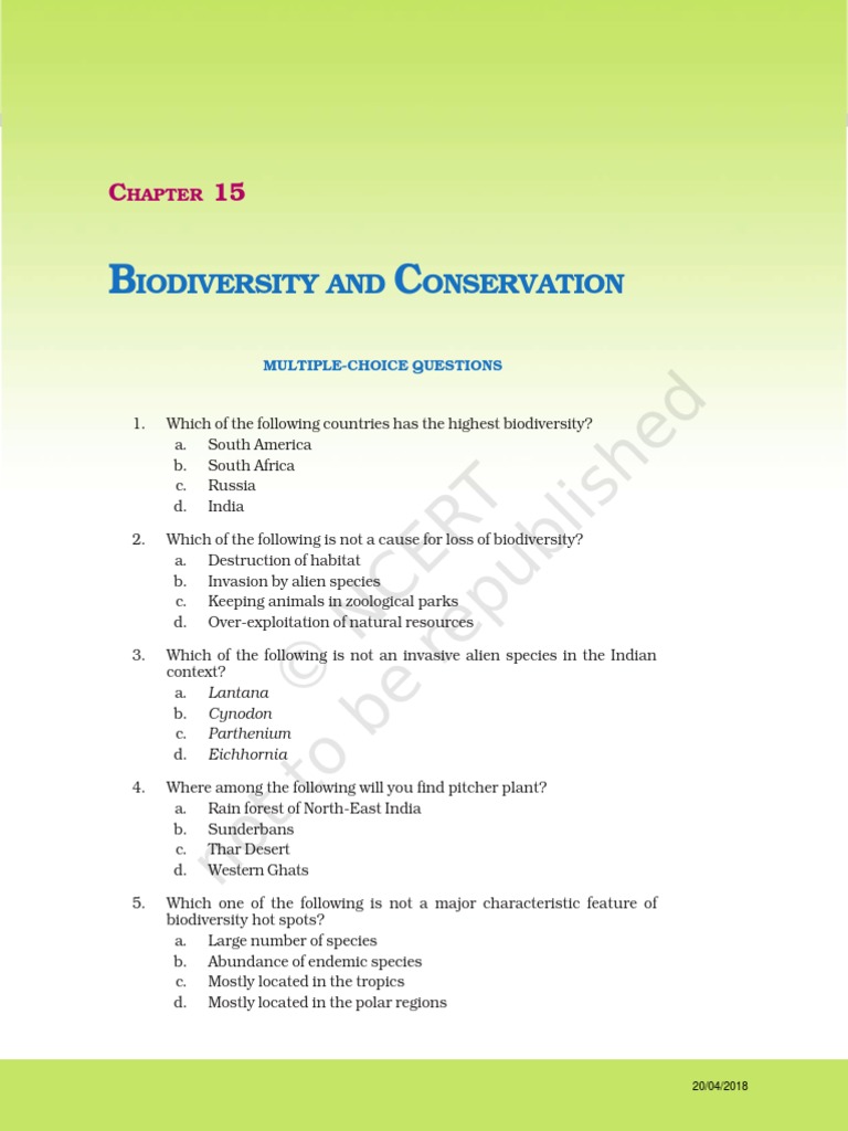 Leep 415 Biodiversity Conservation Biology