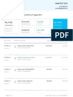 Wallet statement for Samorjit Das from 01 August to 31 August 2019