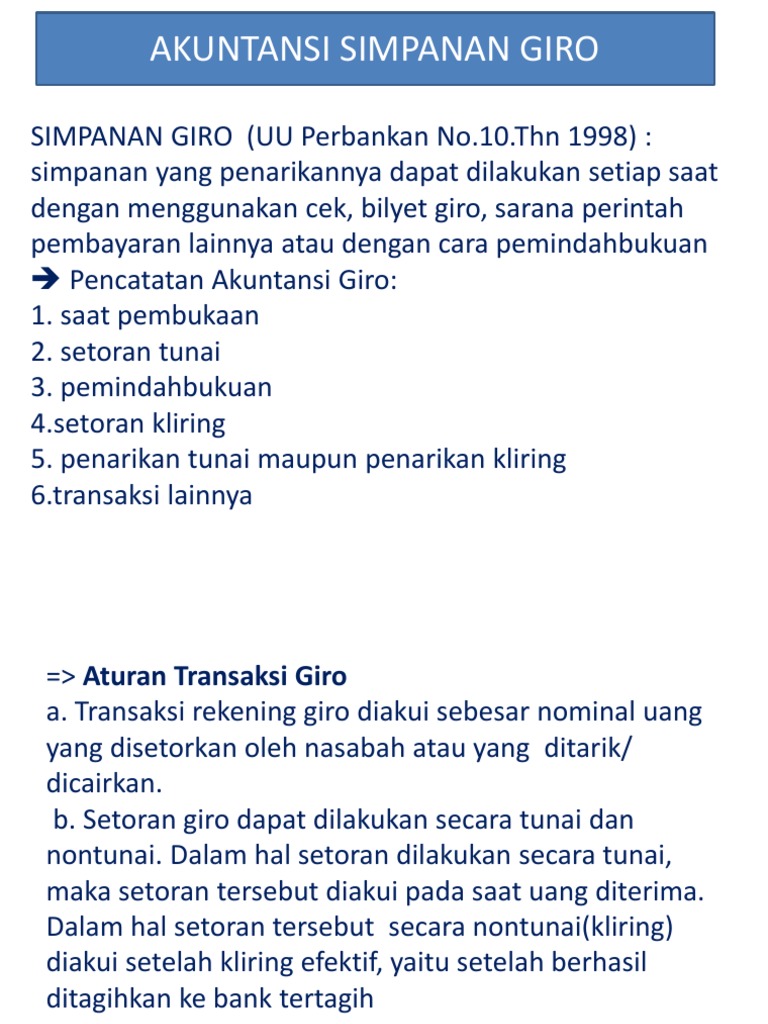 Bab 10 Akuntansi Simpanan Giro 1