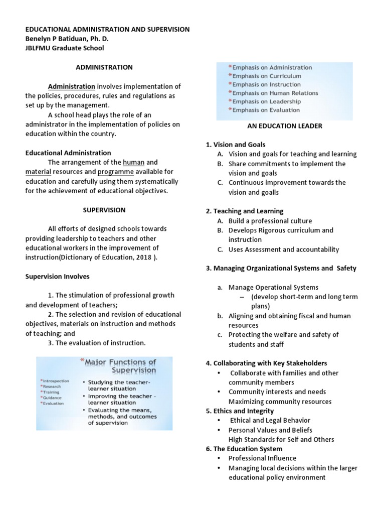 Educational Administration & Supervision Guide | PDF | Goal | Leadership