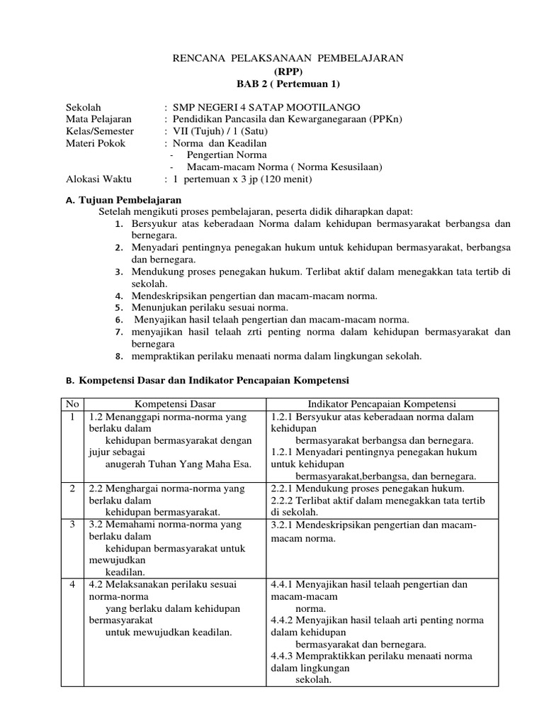 Rpp Norma Dan Keadilan Pdf