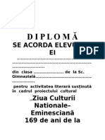 Diploma Eminescu