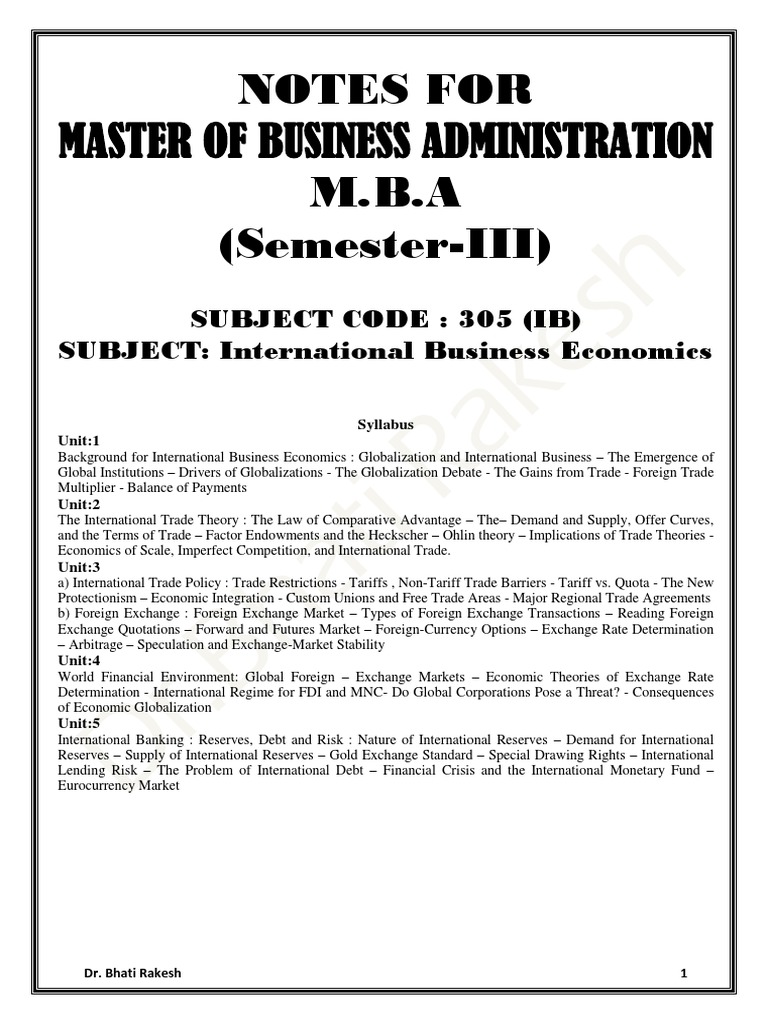 305 Ib Ibe Notes | PDF | Current Account | Capital Account