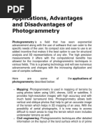 Applications, Advantages and Disadvantages of Photogrammetry