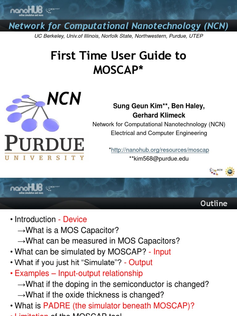 MOSCAP User Guide for Simulations | PDF | Mosfet | Field Effect Transistor