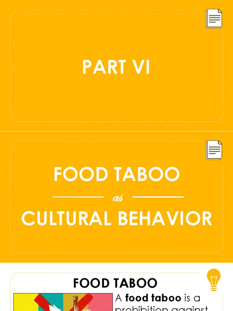 Food Taboo As A Cultural Behavior PDF Food And Drink Eating