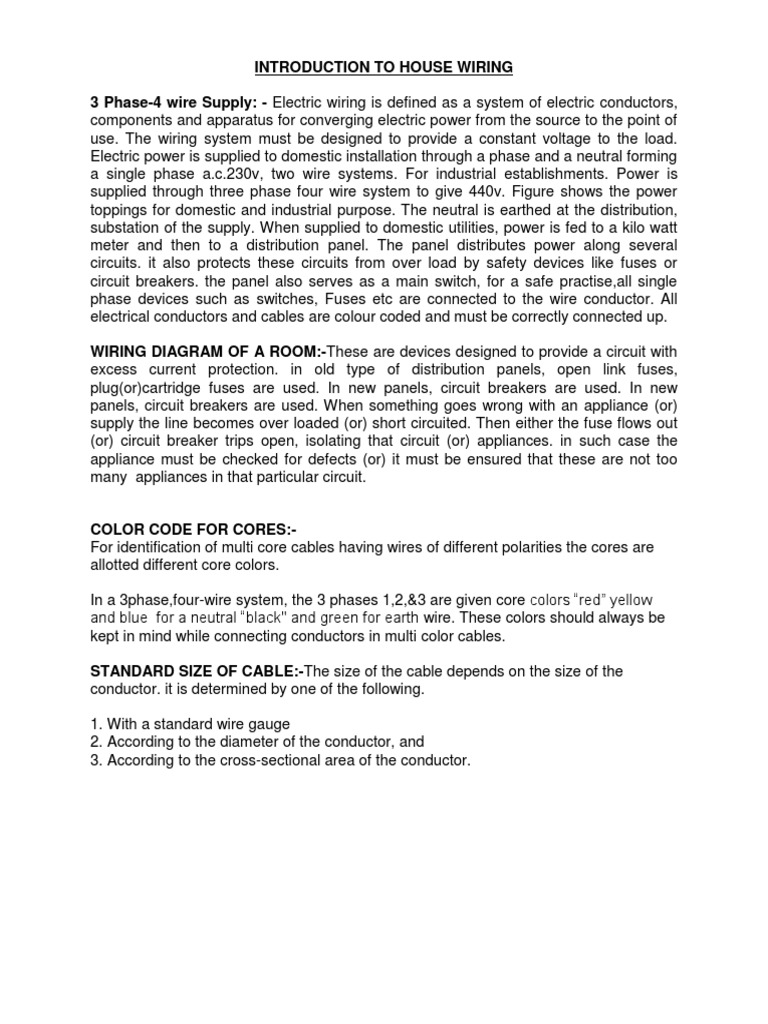 House Wiring | PDF | Electrical Wiring | Fuse (Electrical)