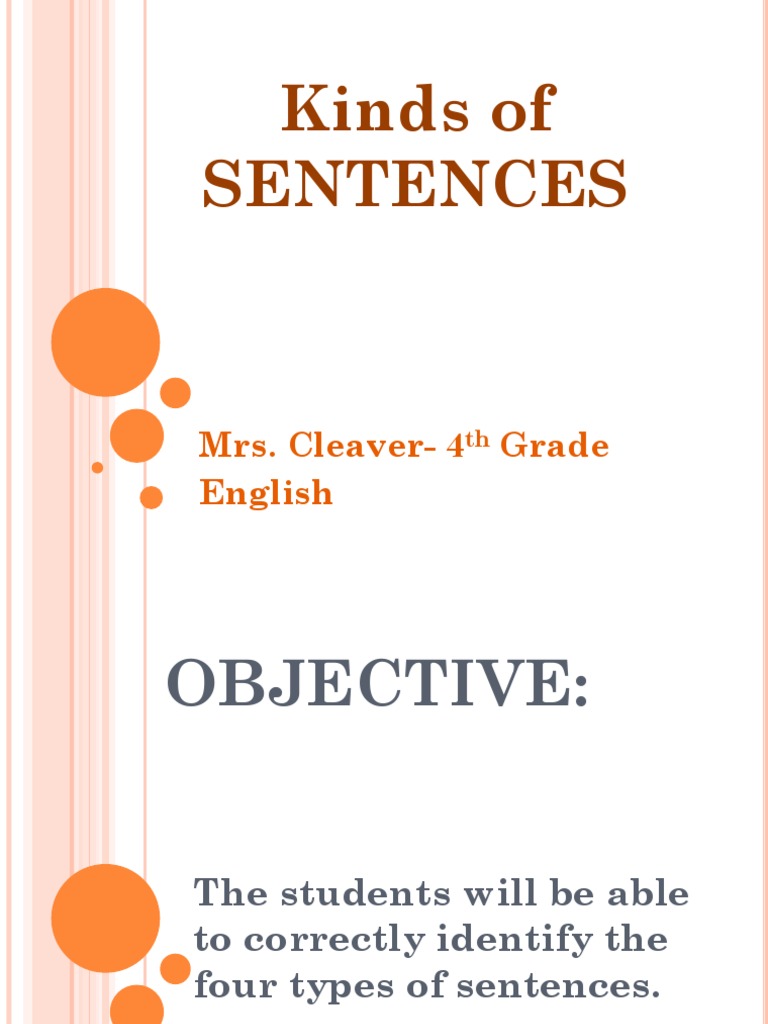 Mrs. Cleaver Sentence Types PDF