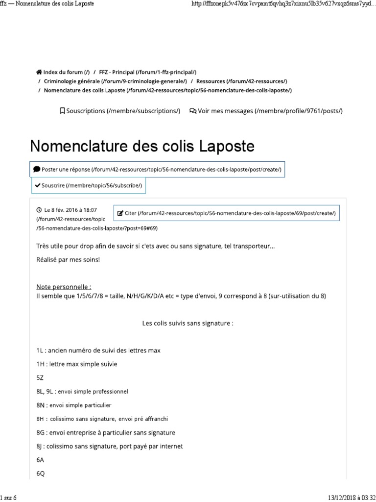 Nomenclature des colis Colissimo | PDF | Poste | Système postal