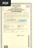 Sample Transfer Certificate of Title | PDF