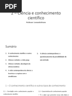 2 - Ciência e Conhecimento Científico PDF