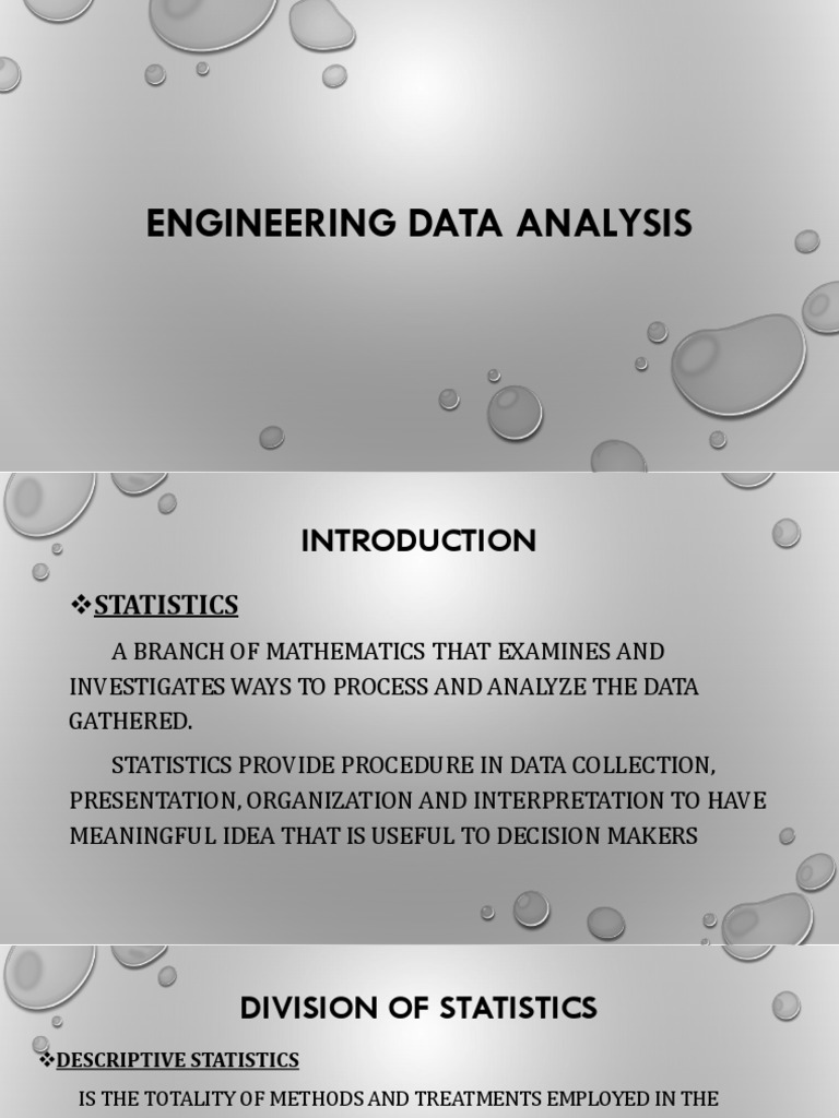 Engineering Data Analysis | PDF | Sampling (Statistics) | Data Analysis
