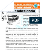 Ficha de La Desobediencia para Segundo de Primaria