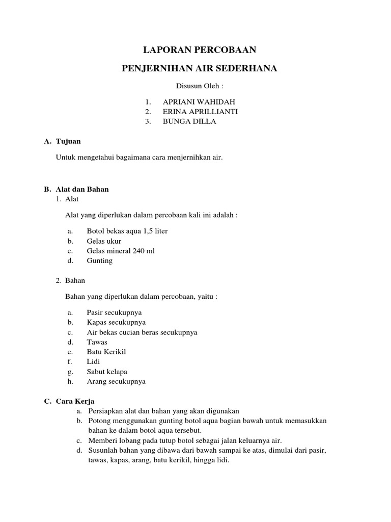 Laporan Percobaan