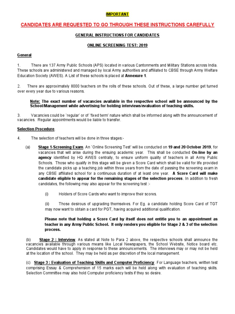 Army Public Schools Teacher Exam Guide | PDF | Business