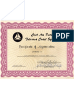 Charlie Ferrari Certif of Appreciation