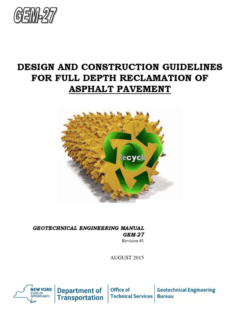 Full Depth Reclamation Guidelines | PDF | Road Surface | Emulsion