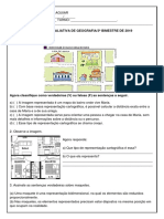 Avaliação de Geografia 3° Bimestre