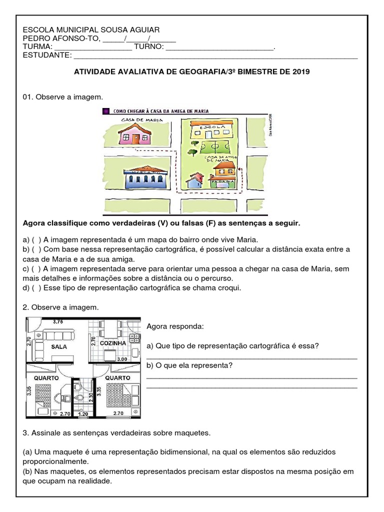 Atividades de Cartografia para 3º Ano | PDF | Satélite | Mapa