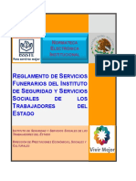 Reglamento servicios funerarios ISSSTE