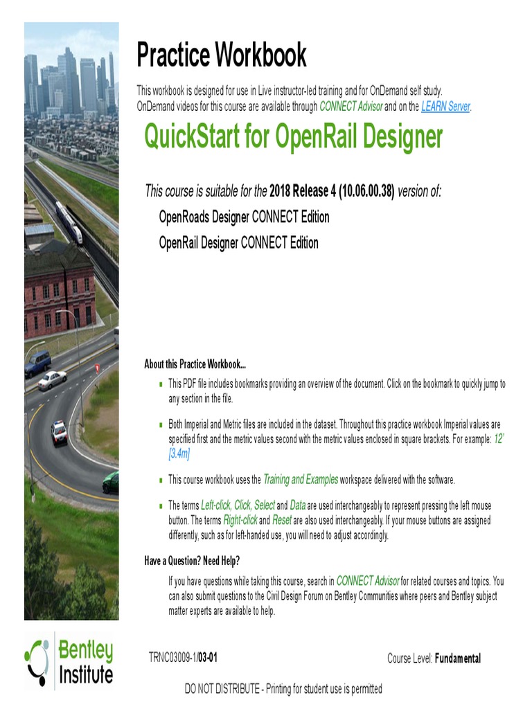 QuickStart Using OpenRail Designer - 2018R4!03!01 | PDF | Curvature | 3 ...