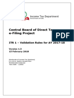 Central Board of Direct Taxes, E-Filing Project: ITR 1 - Validation Rules For AY 2017-18