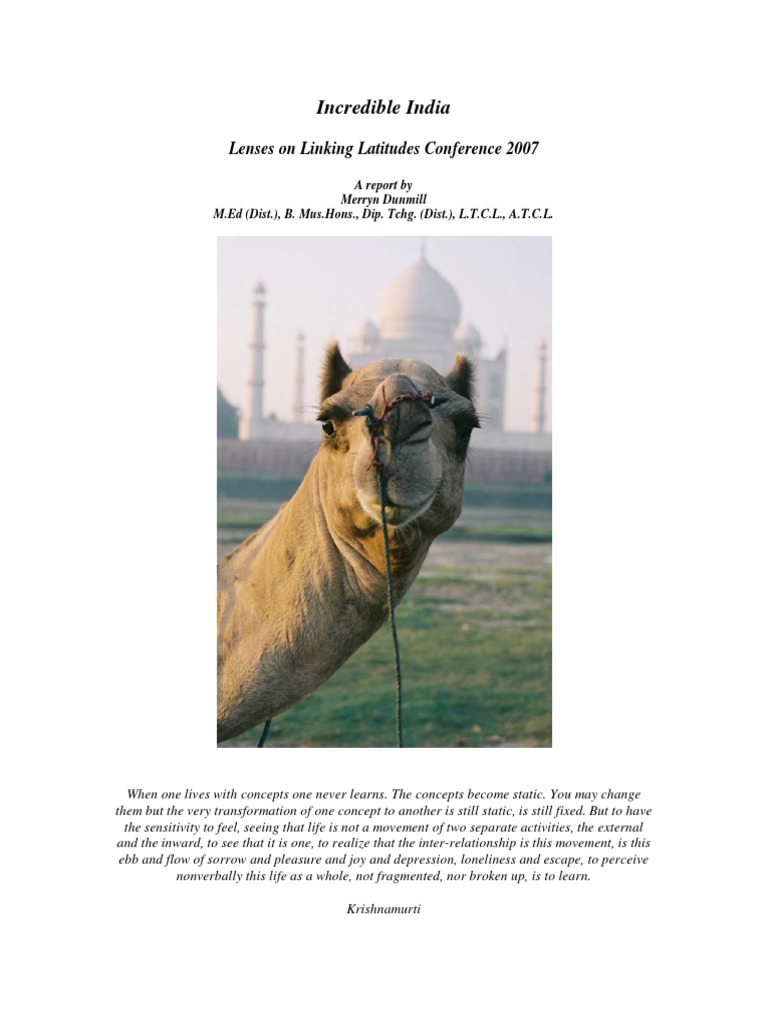 Incredible India: Lenses On Linking Latitudes Conference 2007 | PDF ...