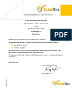 Declaration of Confirmity Solar Max en