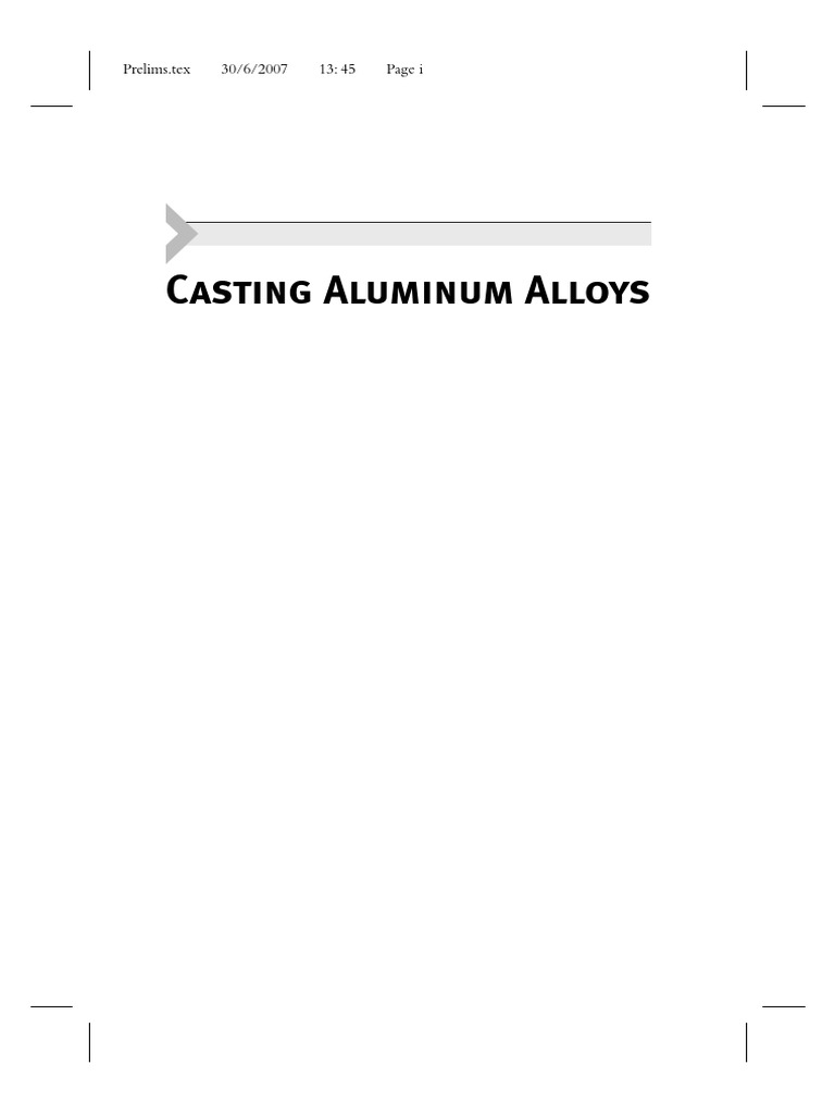 Casting Aluminum Alloys PDF PDF Casting (Metalworking) Heat Treating