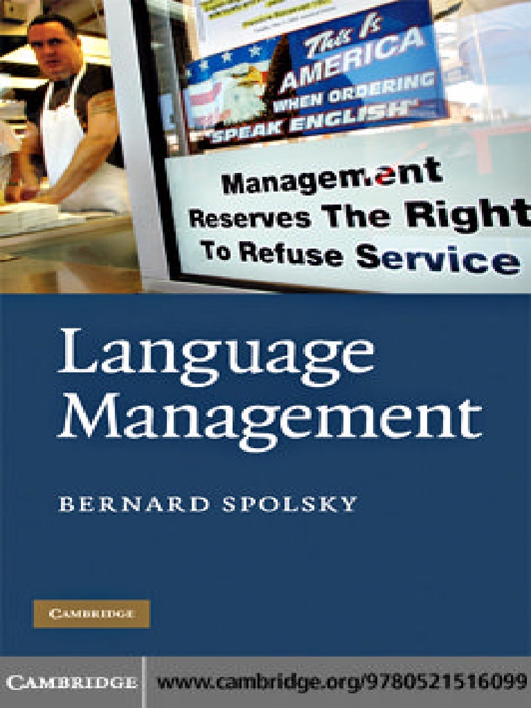 Bernard spolsky language management 2009 pdf multilingualism