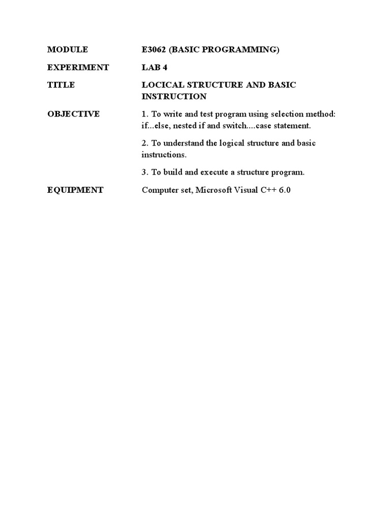 Module E3062 (Lab 4) | PDF | Career & Growth | Computers