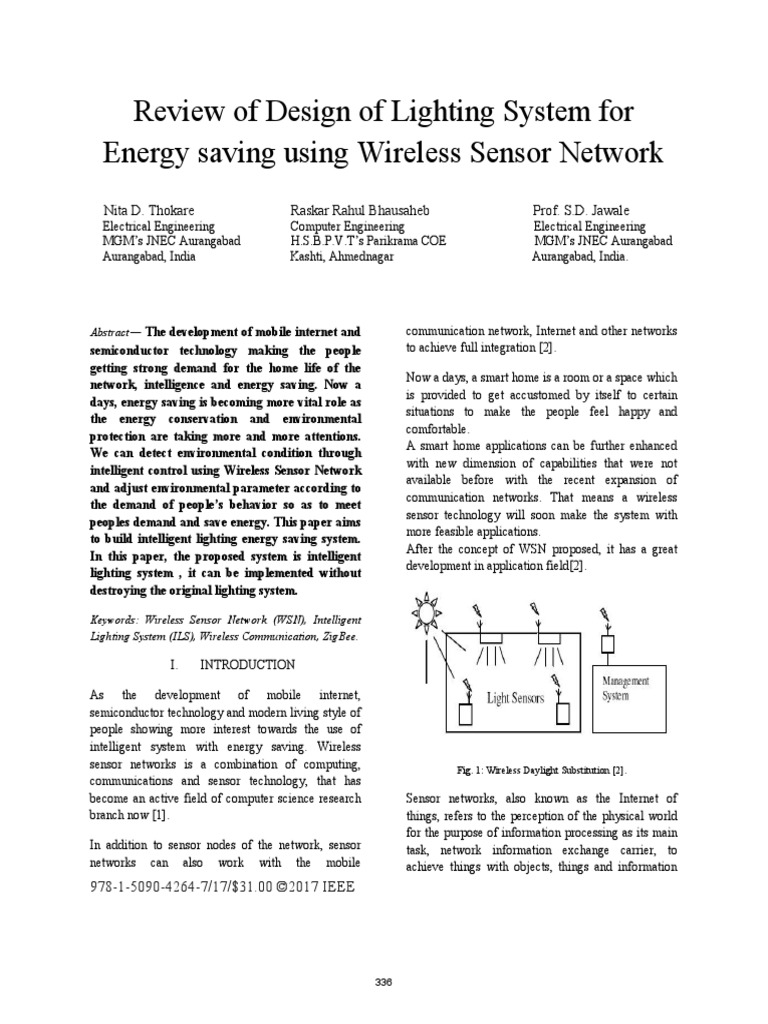 Review of Design of Lighting System For Energy Saving Using Wireless ...