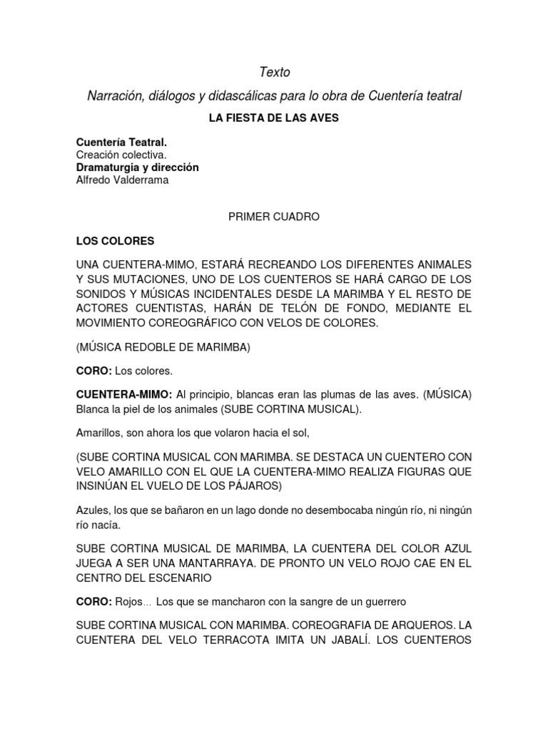 Texto Actualizado La Fiesta de Las Aves PDF Panes Entretenimiento