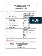 Tender Input Form Tender Input Form Tender Input Form Tender Input Form