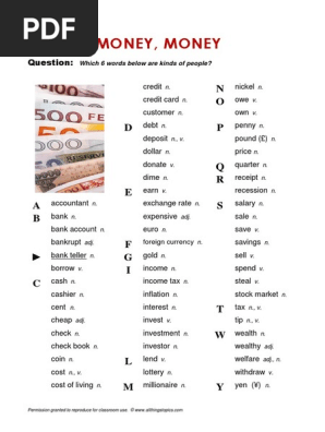 Word bank: Money