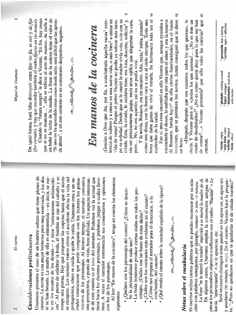 En Manos de La Cocinera y Otros Cuentos (Preguntas Didácticas) | PDF