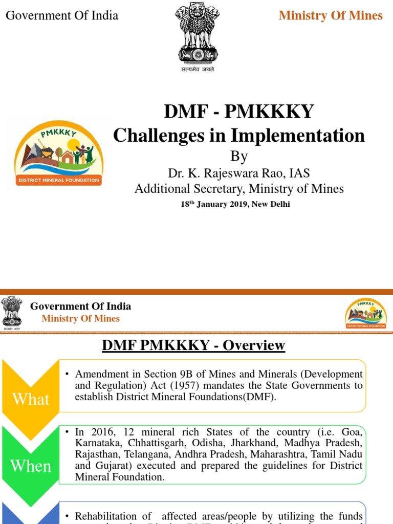 Challenges in Implementation of District Mineral Foundation (DMF ...