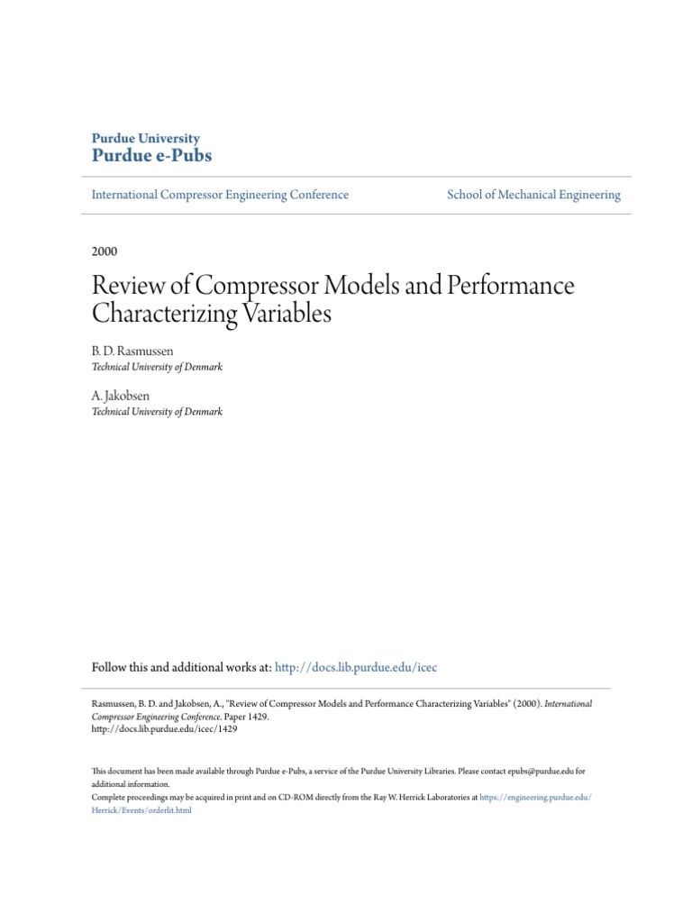 Compressor Models Review and Trends | PDF | Mathematical Model | Heat