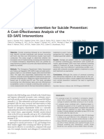 Screening and Intervention For Suicide Prevention: A Cost-Effectiveness Analysis of The ED-SAFE Interventions