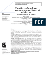 The Effects of Employee Empowerment On Employee Job Satisfaction