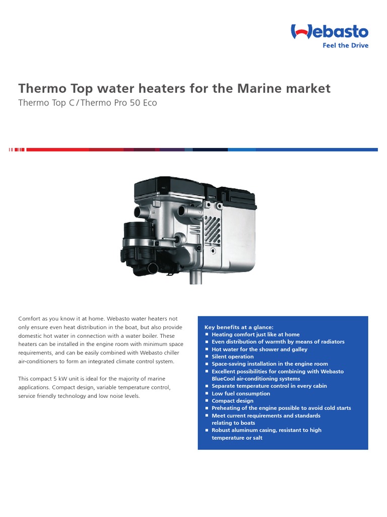 Webasto Thermo-Top-C Datasheet En | PDF | Hvac | Water Heating
