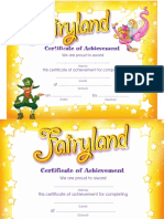 Fairyland Certificate