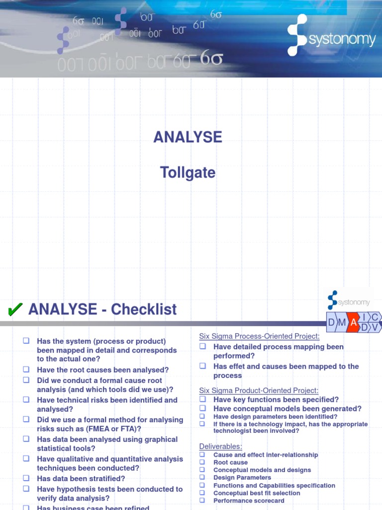 GB 03h Analyse Tollgate V1.4 | PDF | Data Analysis | Six Sigma